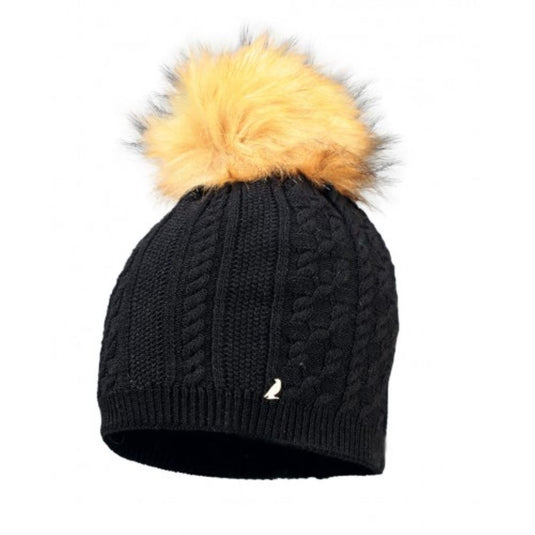 STARLING SANDI W/ REAL FUR BEANIE [clr:Black]