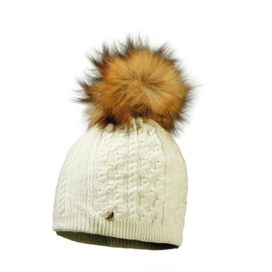 STARLING SANDI W/ REAL FUR BEANIE [clr:White]