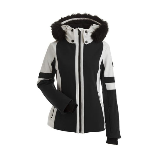 NILS GSTAAD F/FUR JACKET [clr:Black/White sz:6]